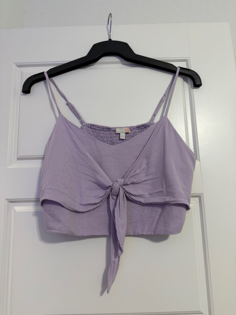 Gianni Bini Lilac Front-Tie Cropped Cami